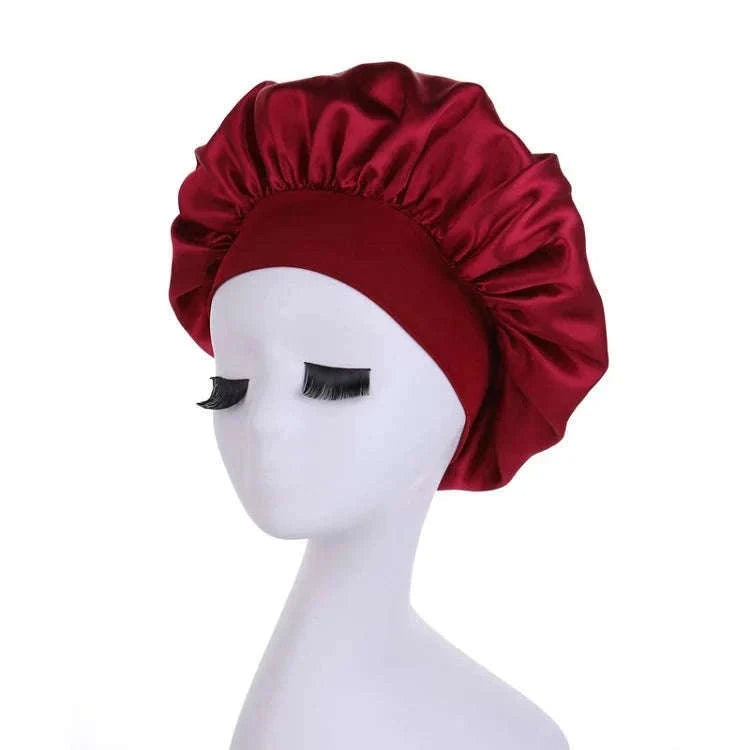 Silk Hair Bonnet for Sleeping with Soft Satin Feel-(2)-Purple