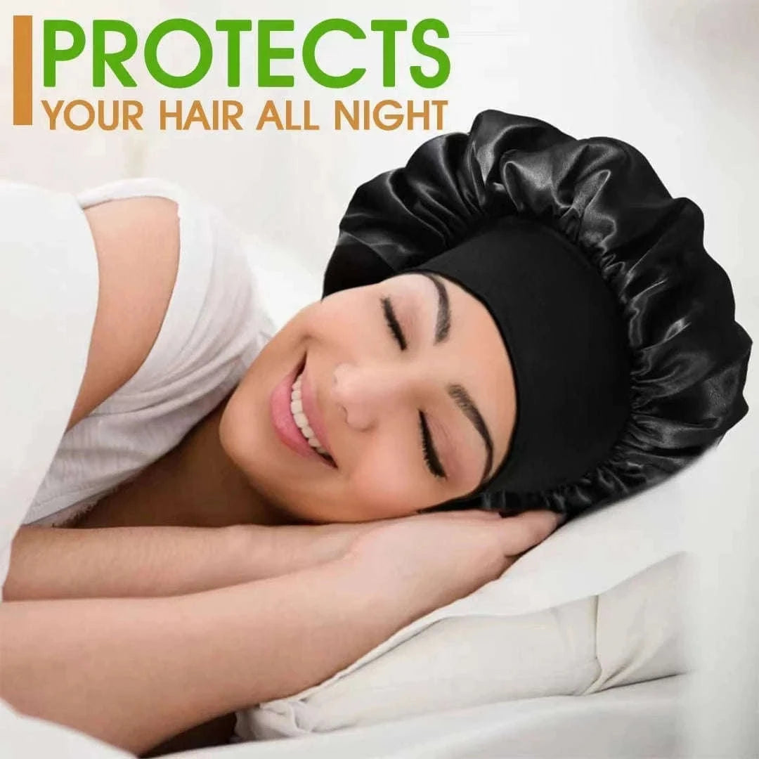 Silk Hair Bonnet for Sleeping with Soft Satin Feel-(2)-Purple