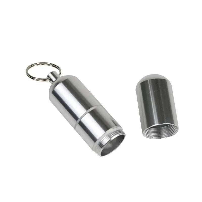 Silver Aluminum Alloy Cigarette Case with Waterproof Capsule Holder-85x17mm