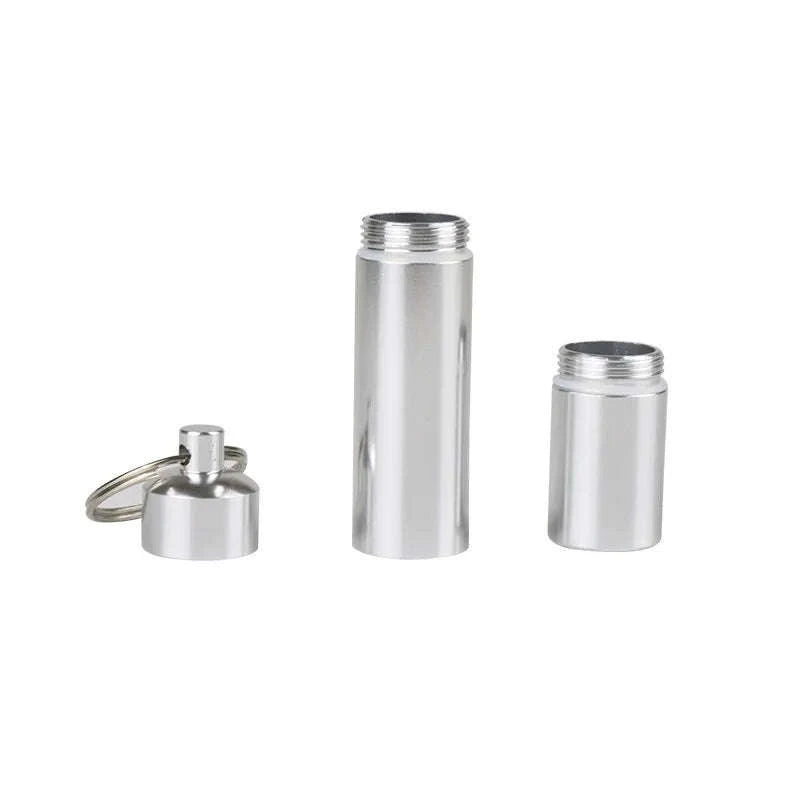 Silver Aluminum Alloy Cigarette Case with Waterproof Capsule Holder-85x17mm