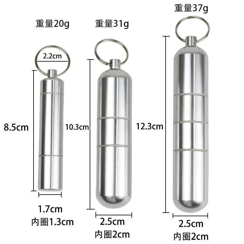 Silver Aluminum Alloy Waterproof Cigarette Case with Capsule Holder-105x25mm