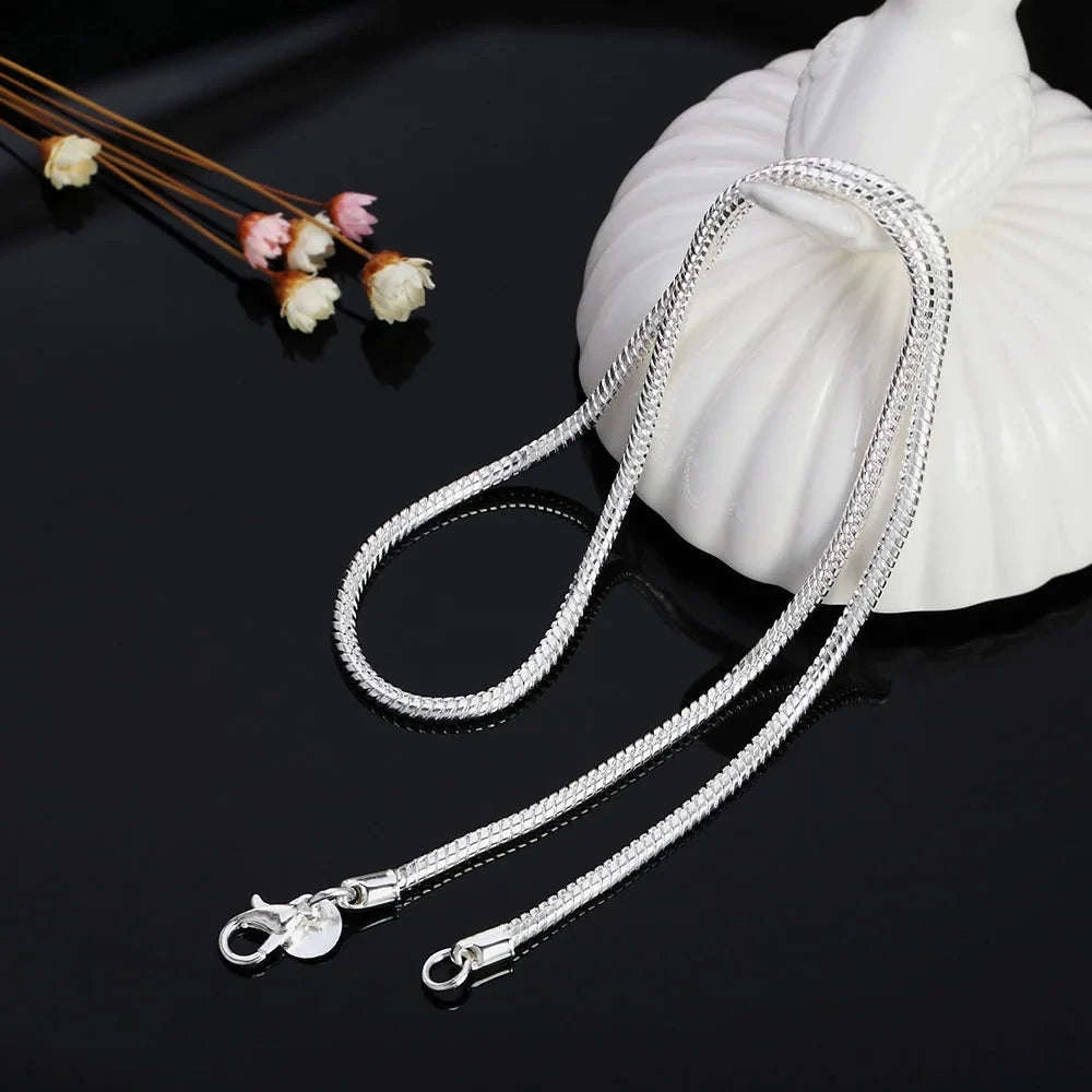 Silver Snake Chain Necklace-3MM / 50cm