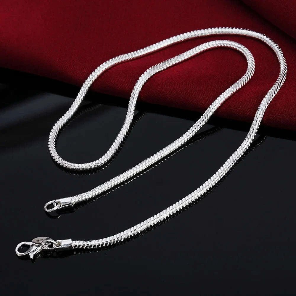 Silver Snake Chain Necklace-3MM / 50cm