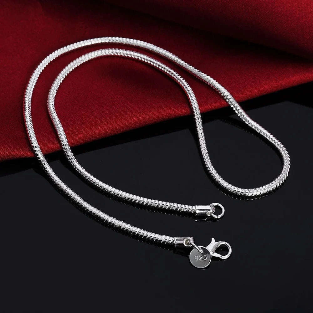 Silver Snake Chain Necklace-3MM / 50cm