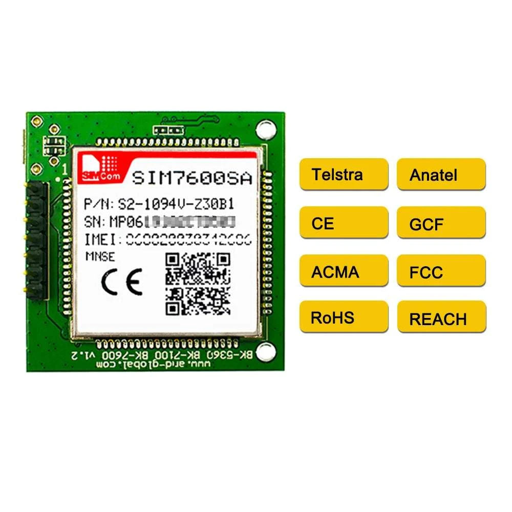 SIM7600SA-MNSE LTE Cat1 4G Mini Core Board with GNSS-With GPS 4G antennas