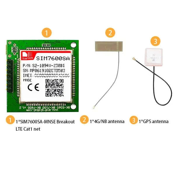 SIM7600SA-MNSE LTE Cat1 4G Mini Core Board with GNSS-With GPS 4G antennas