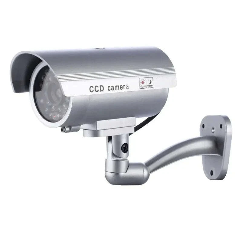 Simulation Solar Camera – Realistic Solar-Powered Deterrent-Silver Battery type