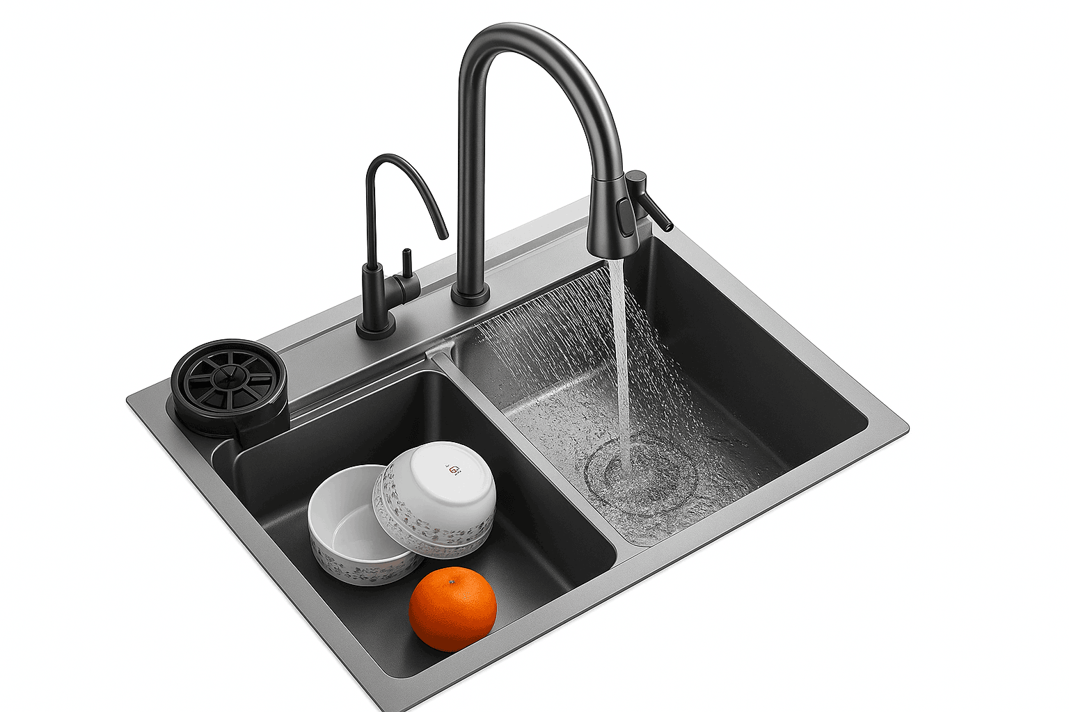 Single Slot Kitchen Sink with Faucet 60x45cm 4-Function-Set Q1 68X45cm / Mexico