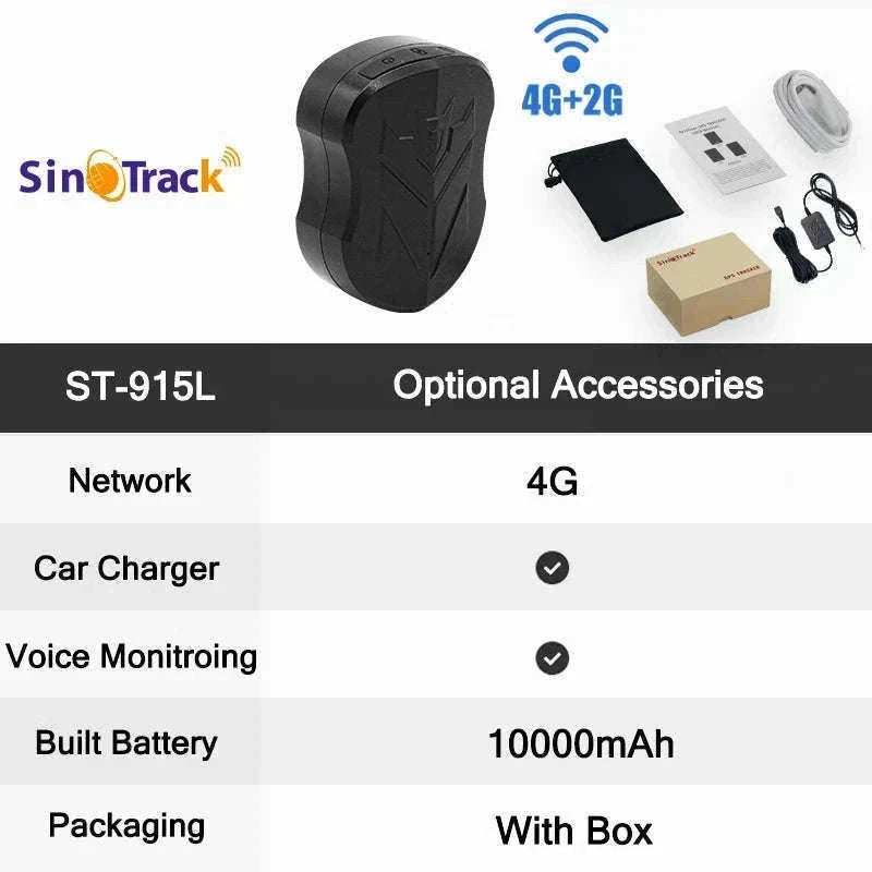 SinoTrack 4G GPS Tracker for Vehicles and Equipment-ST915 4G Device Only