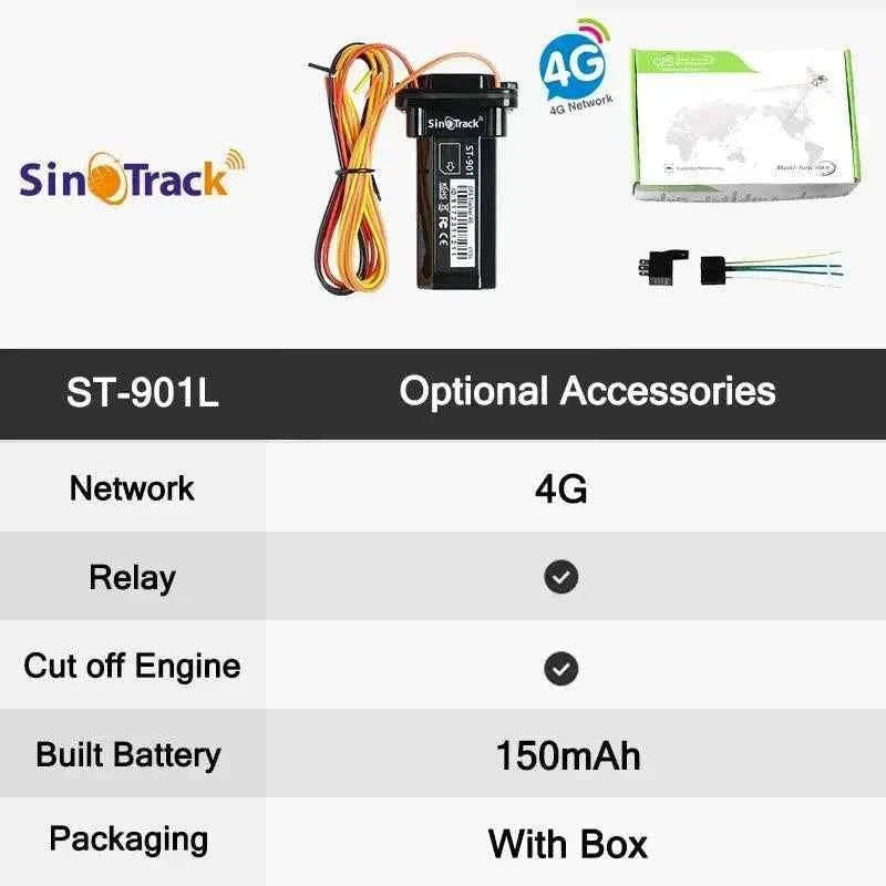 SinoTrack 4G GPS Vehicle Tracker with Real-Time Alerts-4G With Bat and Box / CHINA