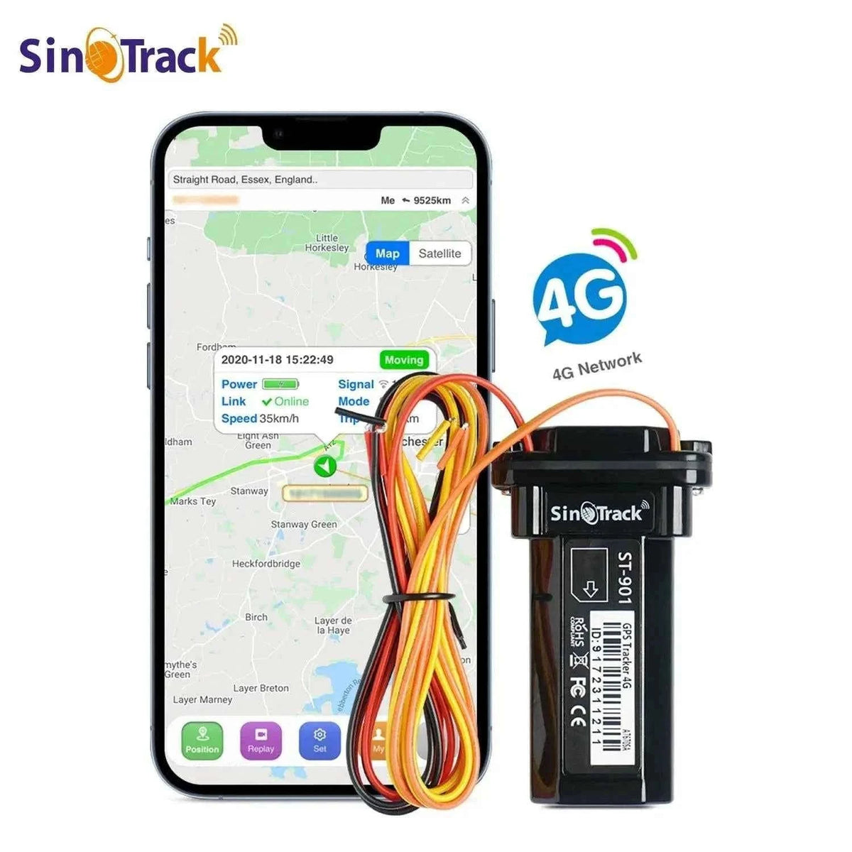 SinoTrack 4G GPS Vehicle Tracker with Real-Time Alerts-4G With Bat and Box / CHINA