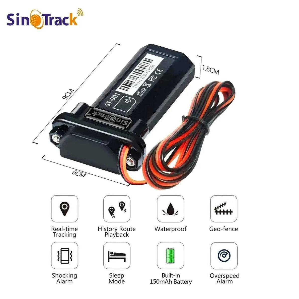 SinoTrack 4G GPS Vehicle Tracker with Real-Time Alerts-4G With Bat and Box / CHINA