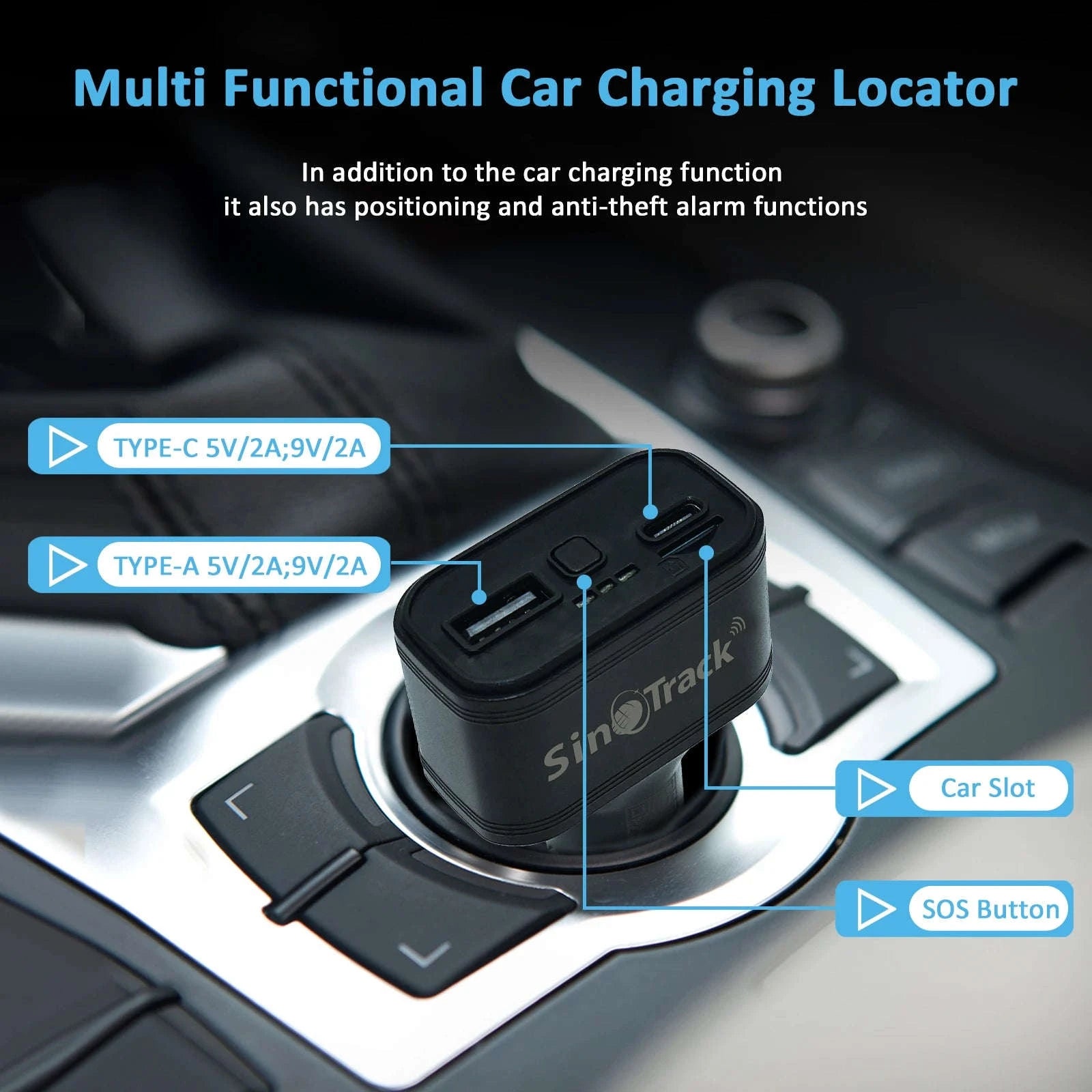 SinoTrack 4G USB Car Cigarette Lighter GPS Tracker ST-909L Car Phone Charger with Free Online Tracking APP-909L-4G