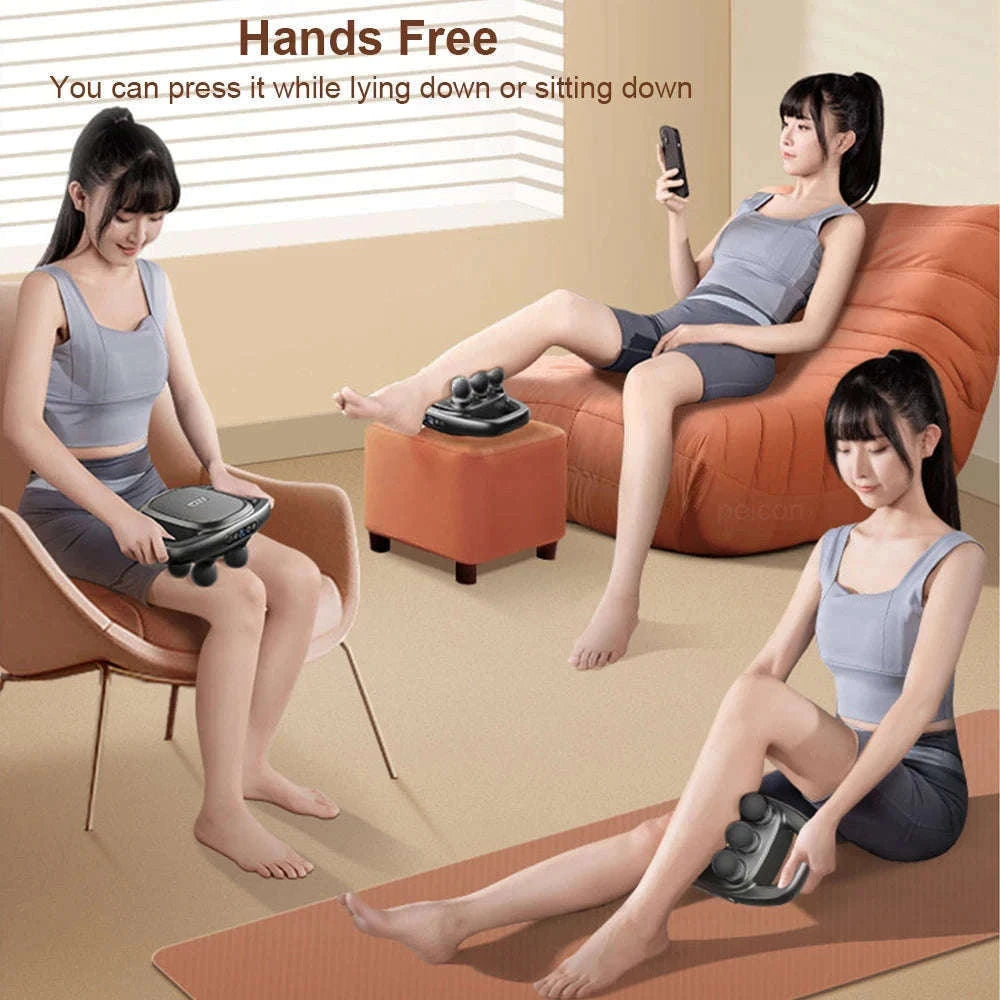 Six-Head Fascia Massage Gun for Deep Muscle Relief-Black