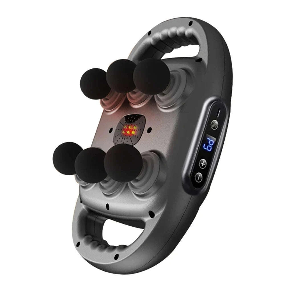 Six-Head Fascia Massage Gun for Deep Muscle Relief-Black