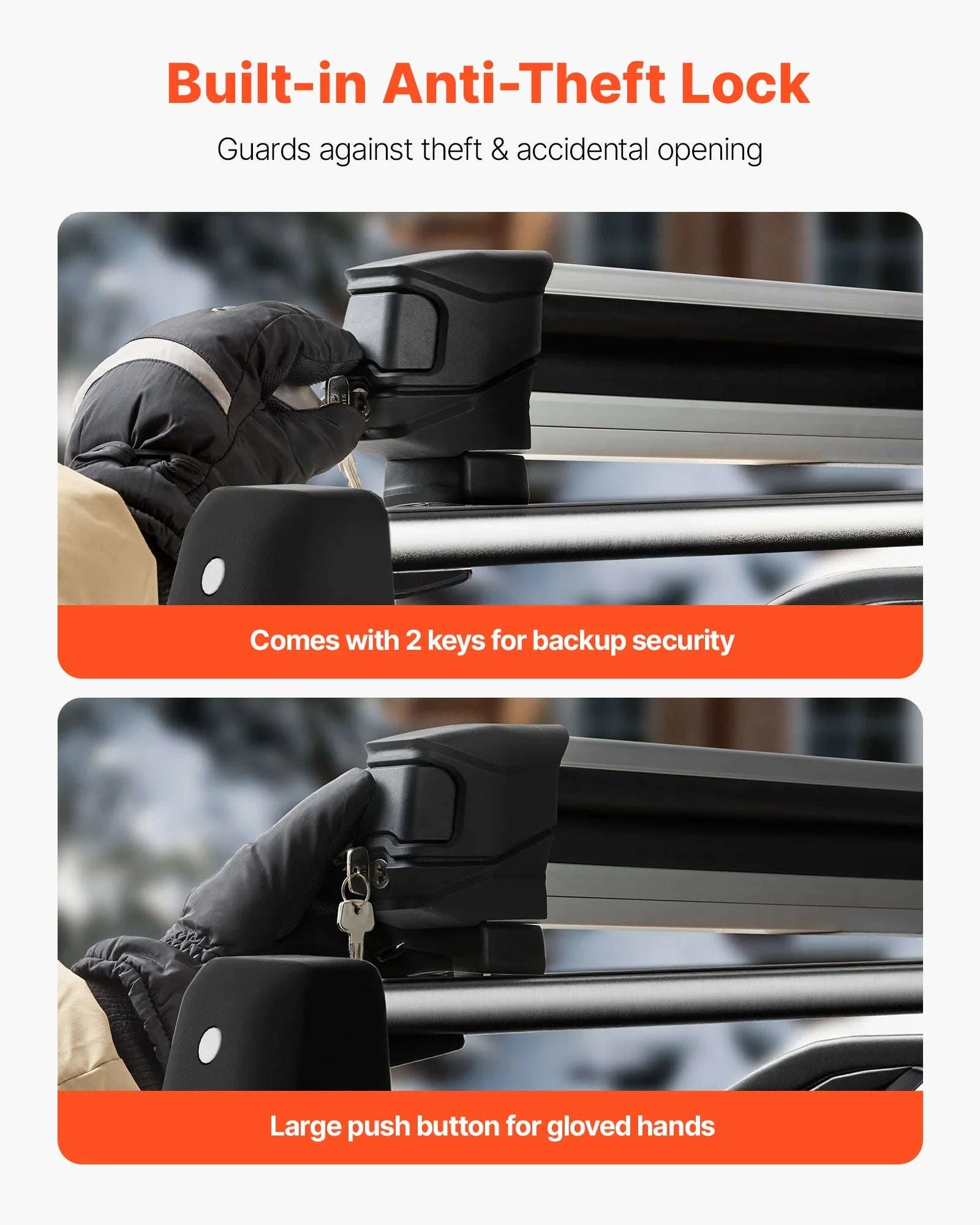 Ski and Snowboard Roof Rack for 6 Pairs of Skis or 4 Snowboards-Slide Rail 6 / United States