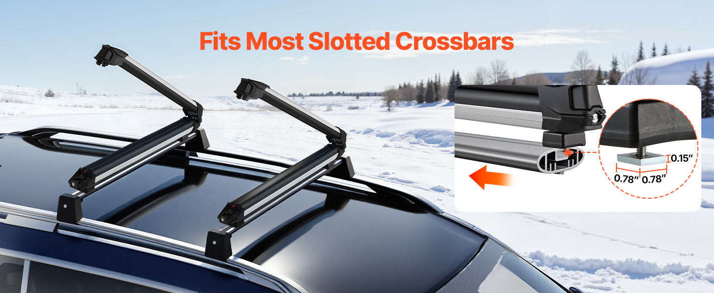Ski and Snowboard Roof Rack for 6 Pairs of Skis or 4 Snowboards-Slide Rail 6 / United States