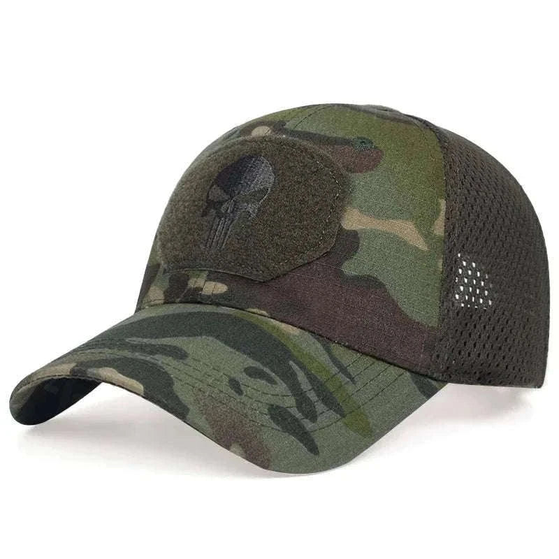 Skull Embroidered Baseball Cap with Breathable Patch Design-SFH8