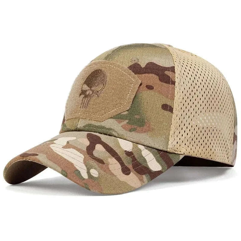 Skull Embroidered Baseball Cap with Breathable Patch Design-SFH8