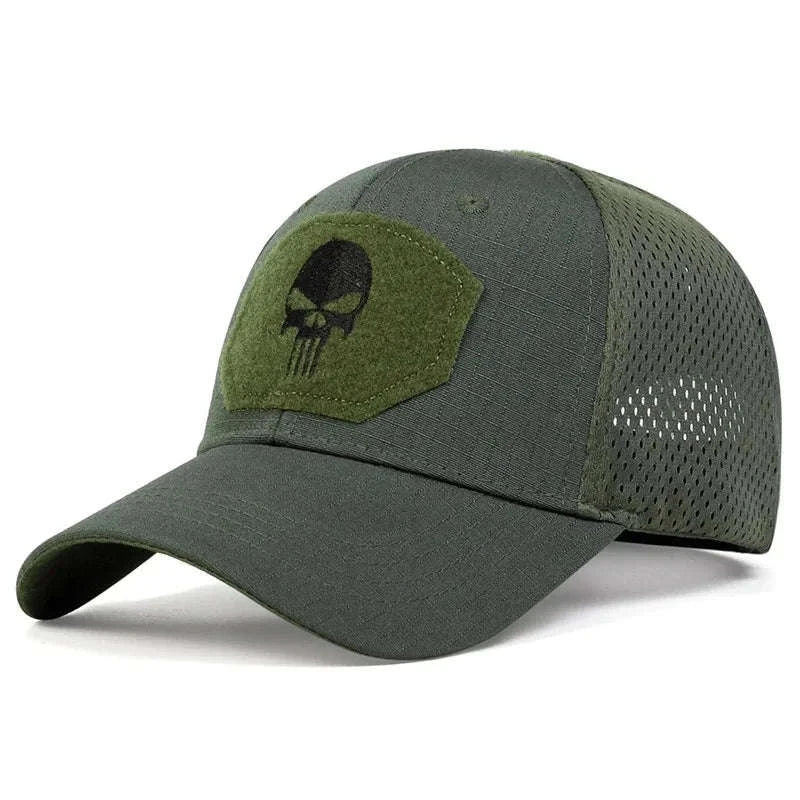 Skull Embroidered Baseball Cap with Breathable Patch Design-SFH8