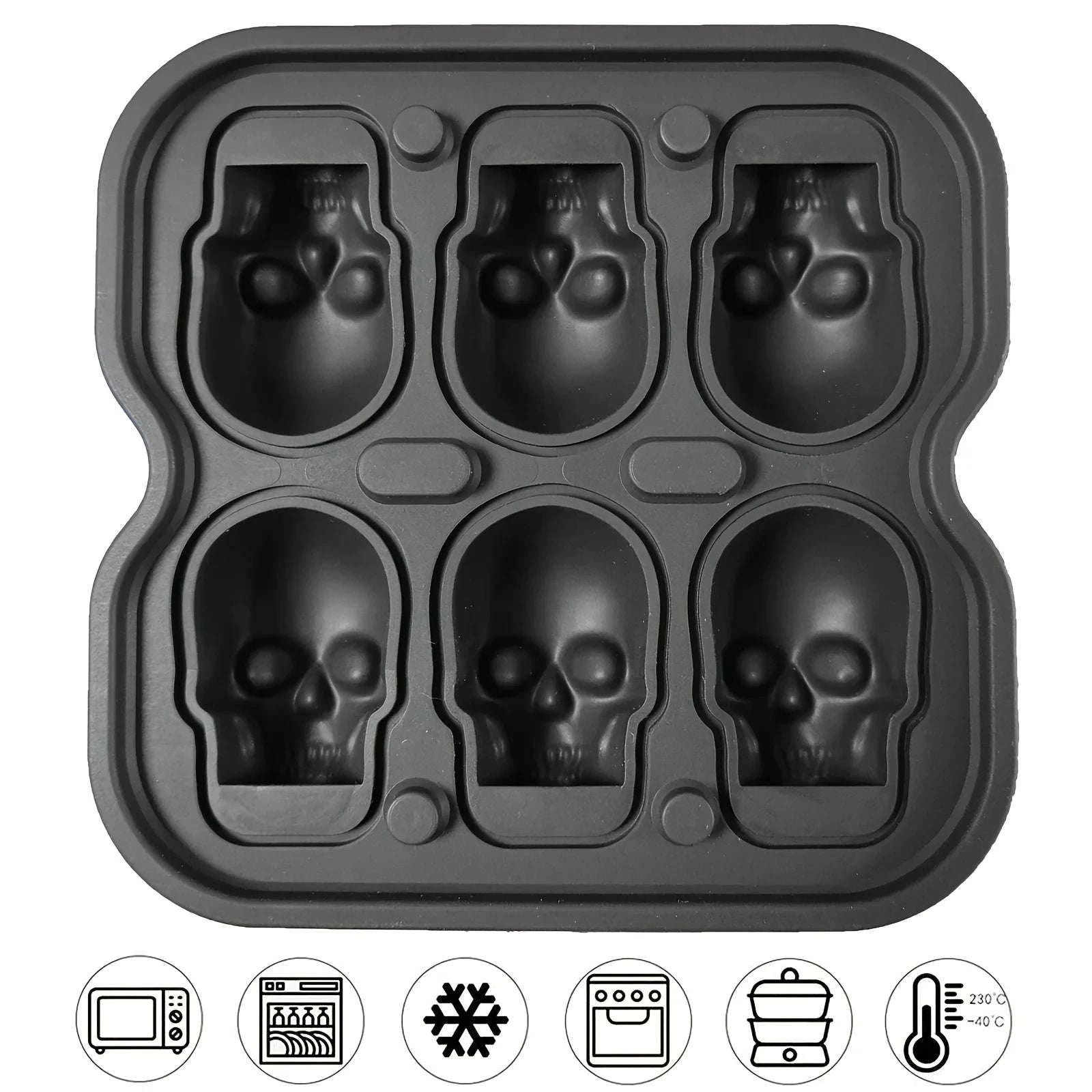Skull Ice Ball Mold – 3D Silicone Ice Cube Tray-10 grid