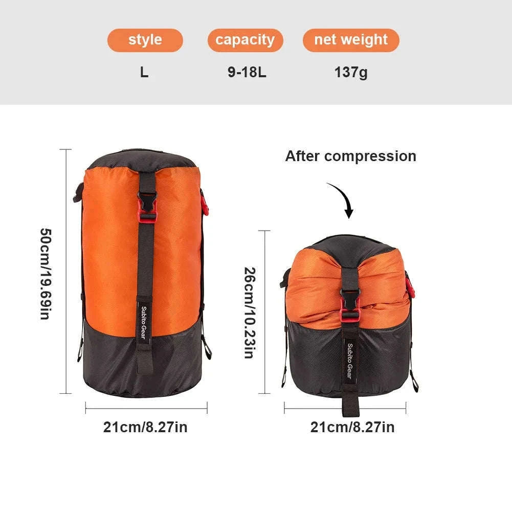 Sleeping Bag Compression Storage Bag Waterproof Portable Ultralight 1-25L-Purple 1-2L