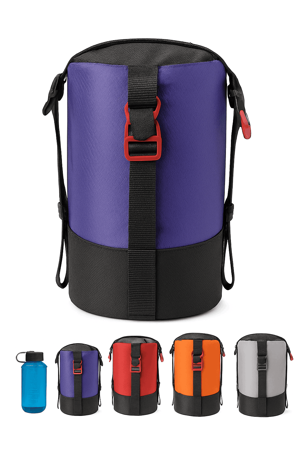 Sleeping Bag Compression Storage Bag Waterproof Portable Ultralight 1-25L-Purple 1-2L
