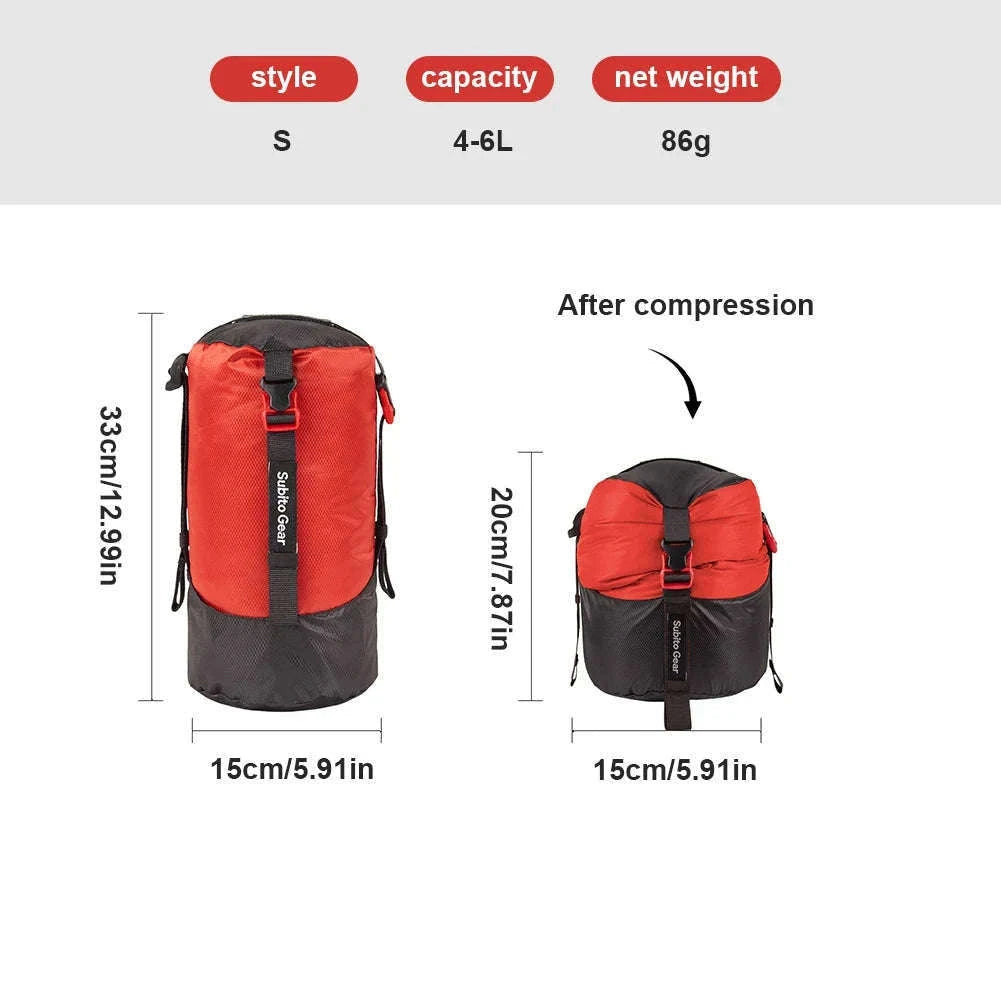 Sleeping Bag Compression Storage Bag Waterproof Portable Ultralight 1-25L-Purple 1-2L