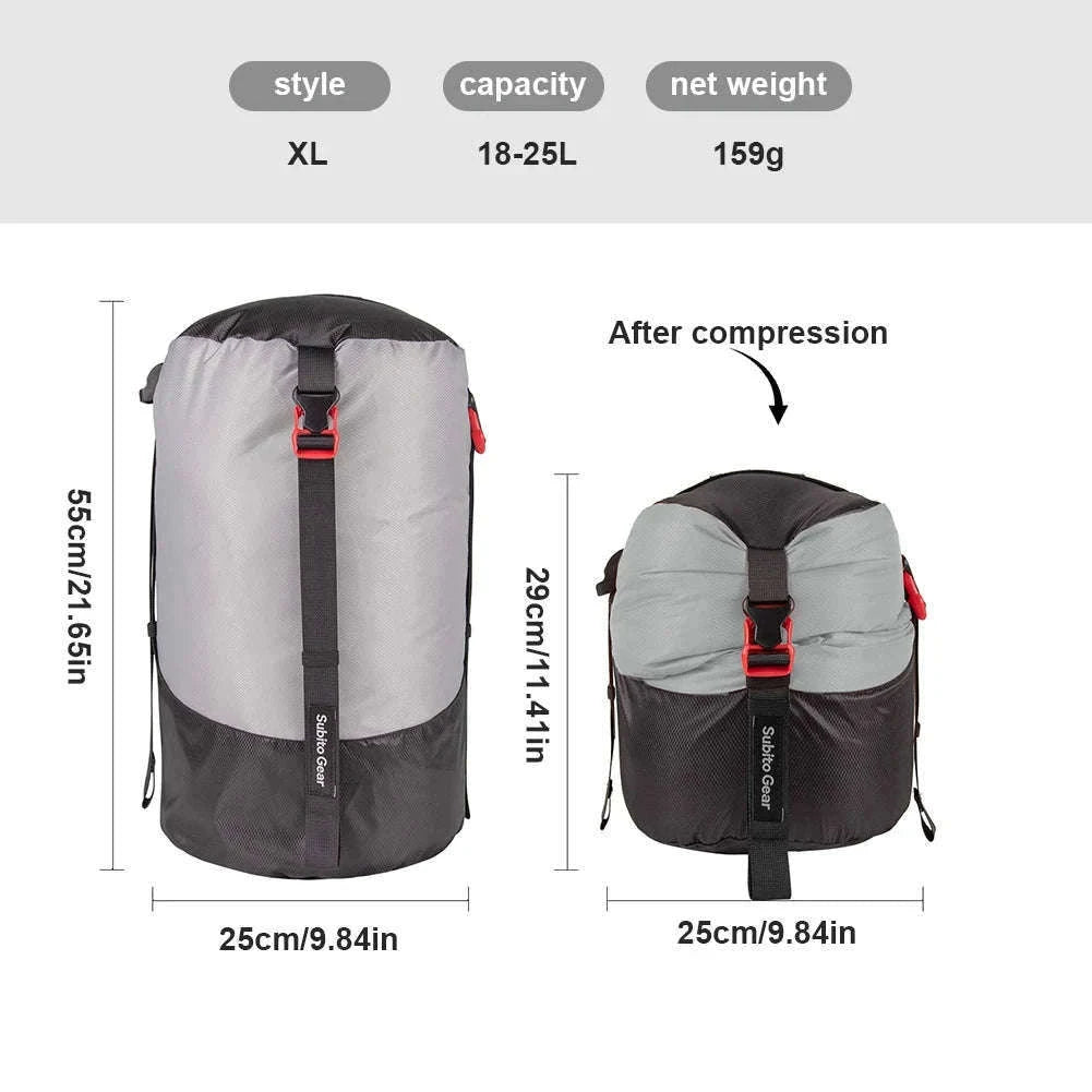 Sleeping Bag Compression Storage Bag Waterproof Portable Ultralight 1-25L-Purple 1-2L