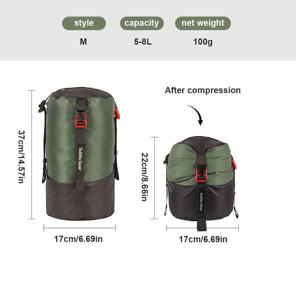 Sleeping Bag Compression Storage Bag Waterproof Portable Ultralight 1-25L-Purple 1-2L