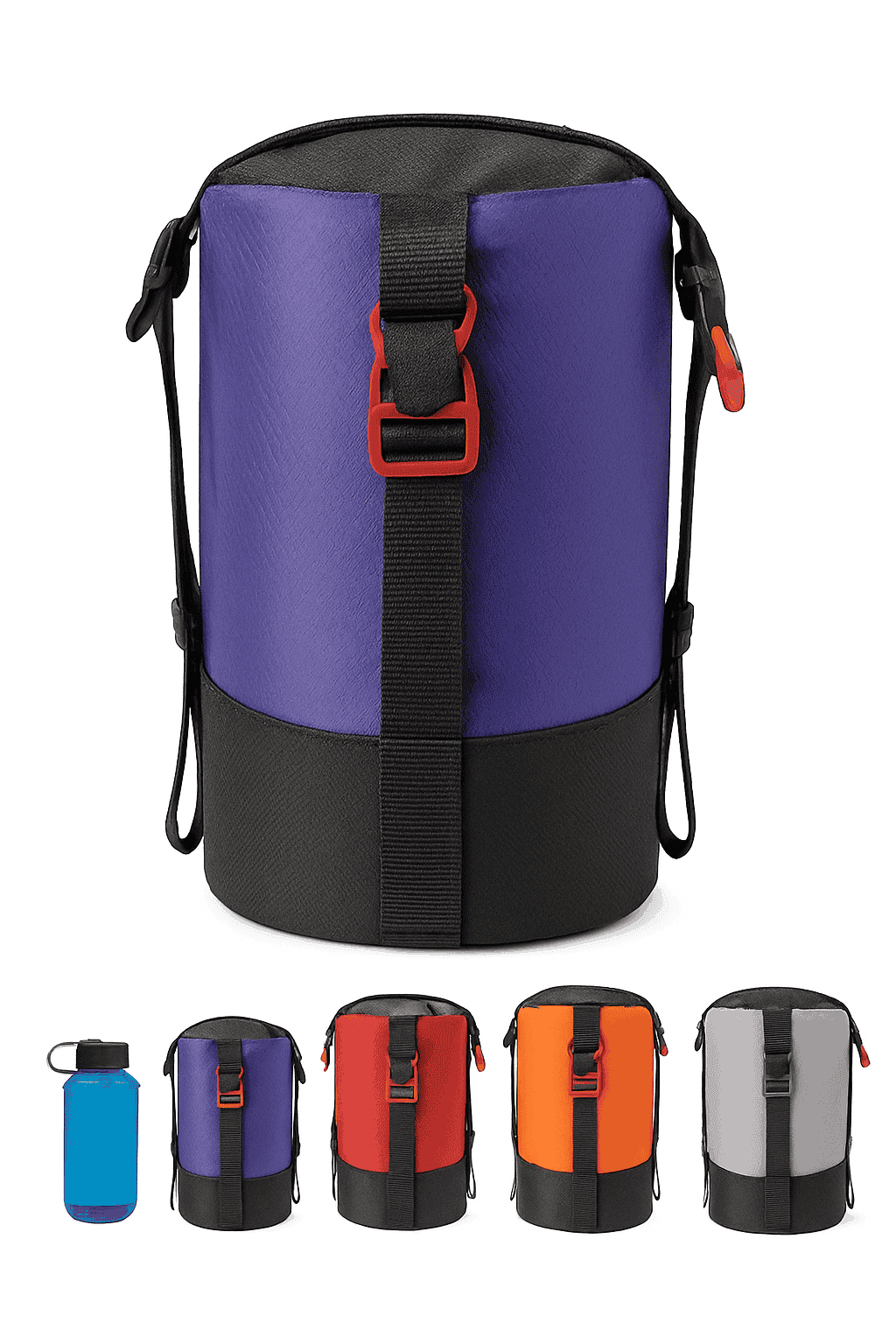 Sleeping Bag Compression Storage Bag Waterproof Portable Ultralight 1-25L-Purple 1-2L