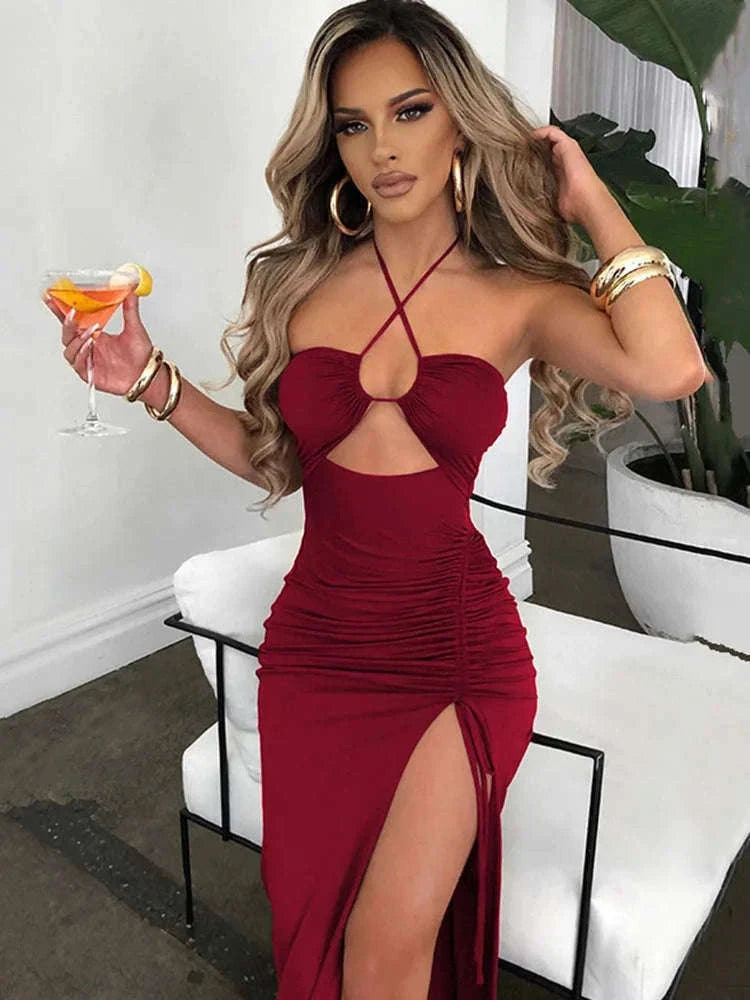 Sleeveless Sexy Bodycon Club Dress for Night Out Confidence-M / Brown