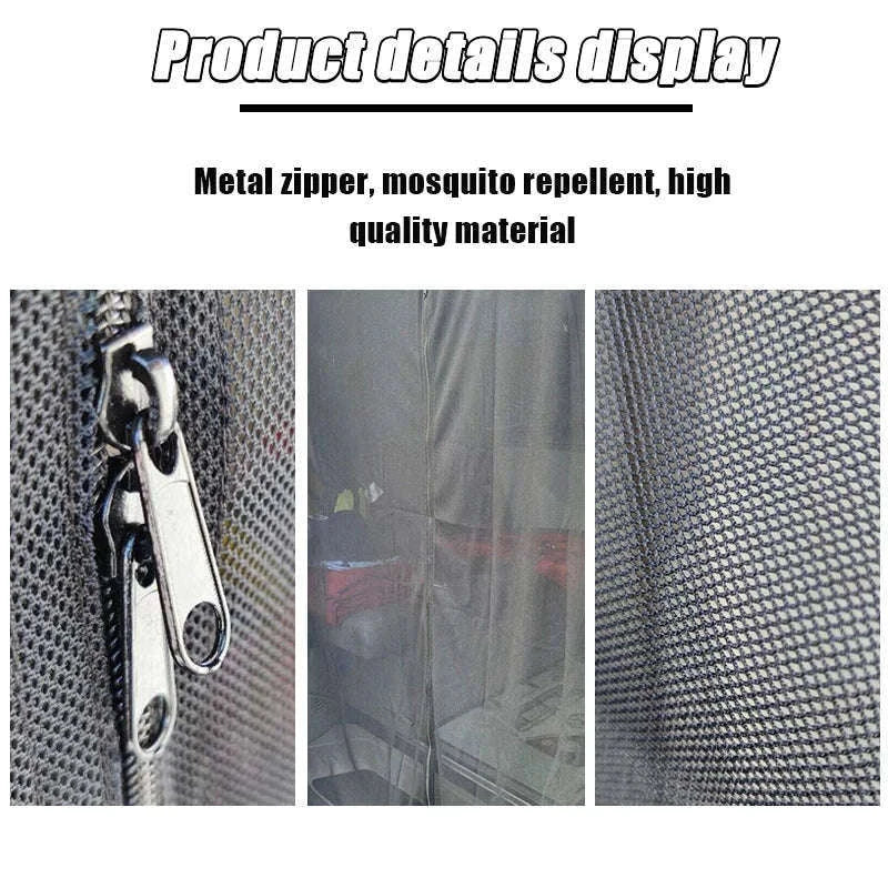 Sliding Door Magnetic Insect Screen Net for T5 T6-black
