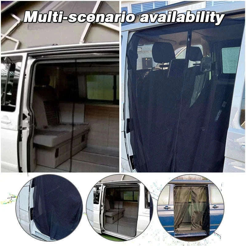 Sliding Door Magnetic Insect Screen Net for T5 T6-black