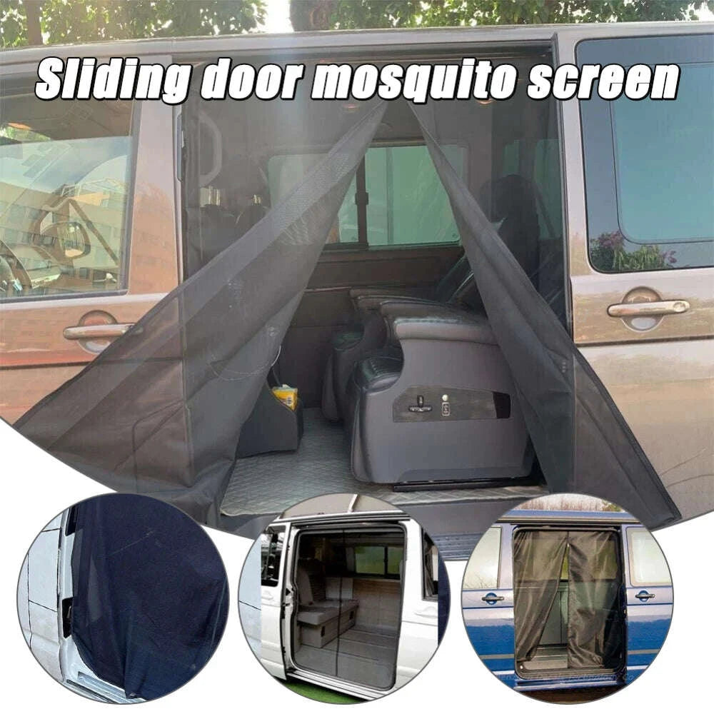 Sliding Door Magnetic Insect Screen Net for T5 T6-black