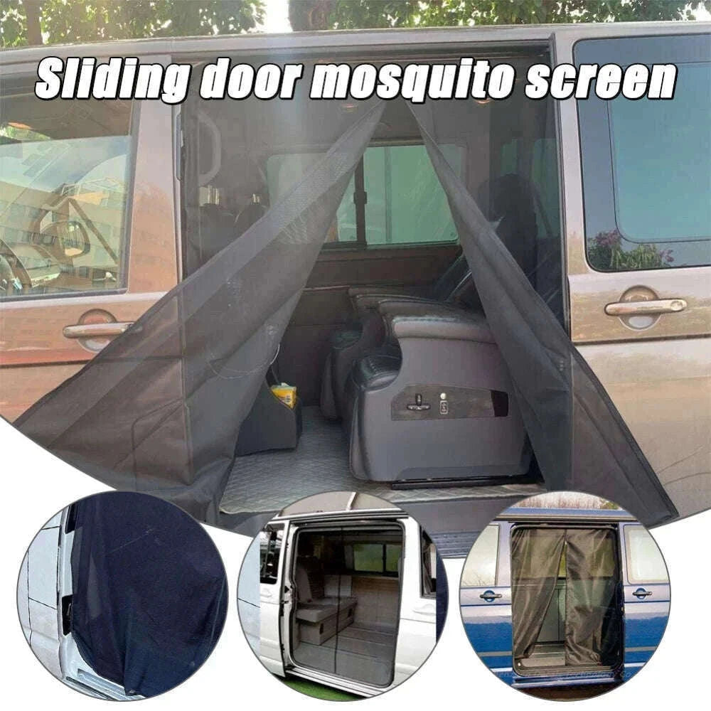 Sliding Door Magnetic Insect Screen Net for T5 T6-black