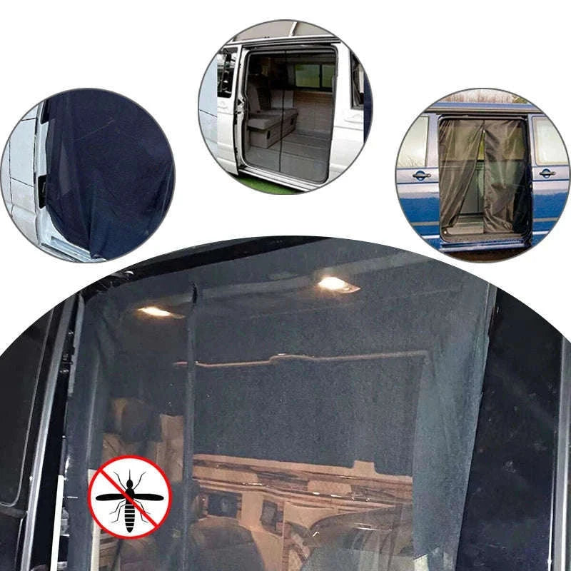 Sliding Door Magnetic Insect Screen Net for T5 T6-black