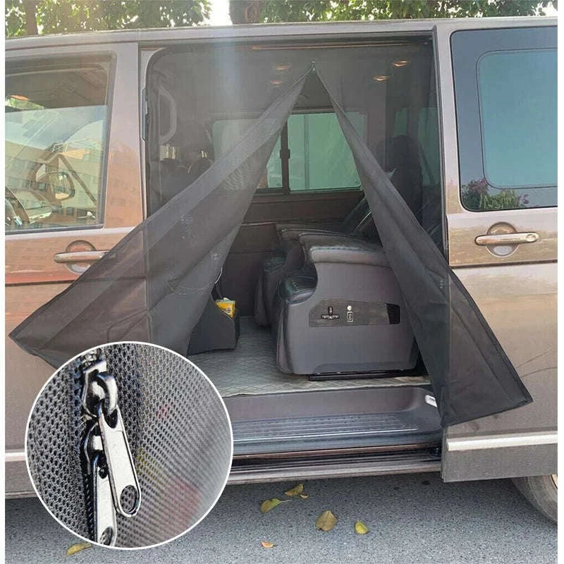 Sliding Door Magnetic Insect Screen Net for T5 T6-black