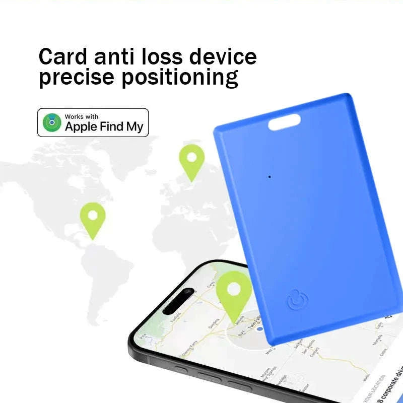Slim Bluetooth Wallet Tracker Card for Apple Find My-1Pcs Apple Blue