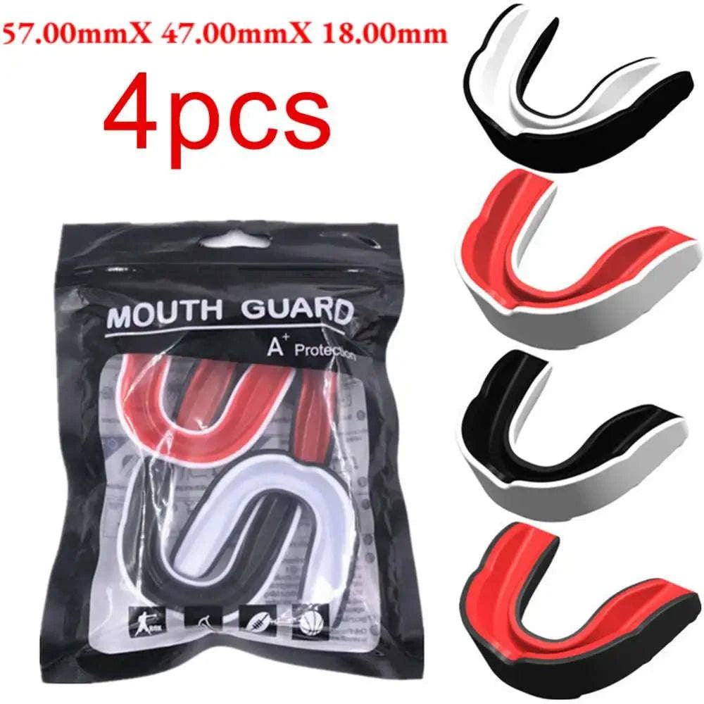 Slim Fit Sports Mouth Guard for Boxing Football Hockey (1–4 Pack)-1X  Black white / China Mainland