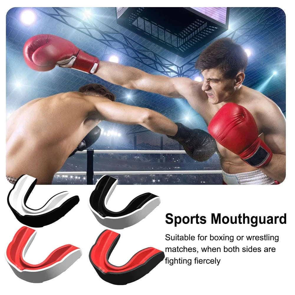 Slim Fit Sports Mouth Guard for Boxing Football Hockey (1–4 Pack)-1X  Black white / China Mainland