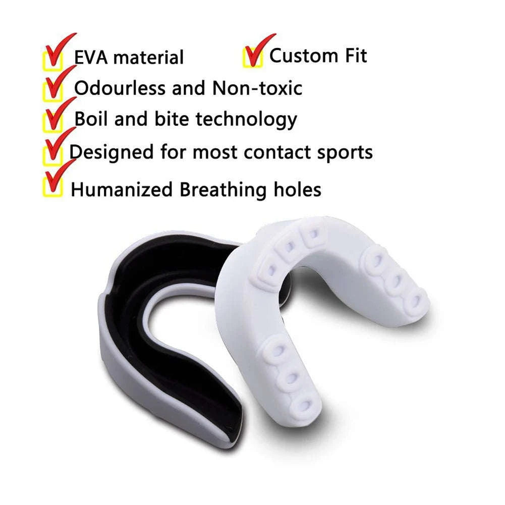 Slim Fit Sports Mouth Guard for Boxing Football Hockey (1–4 Pack)-1X  Black white / China Mainland