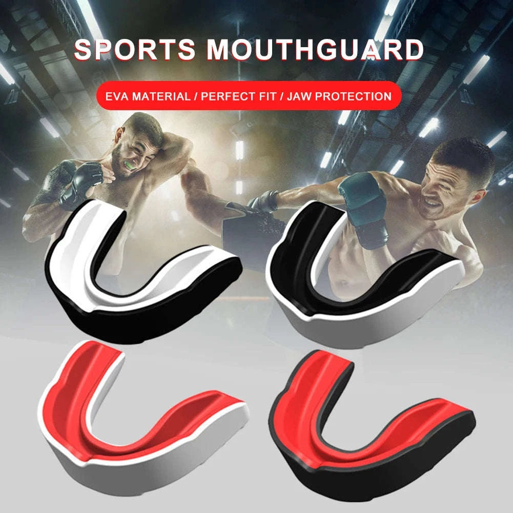Slim Fit Sports Mouth Guard for Boxing Football Hockey (1–4 Pack)-1X  Black white / China Mainland