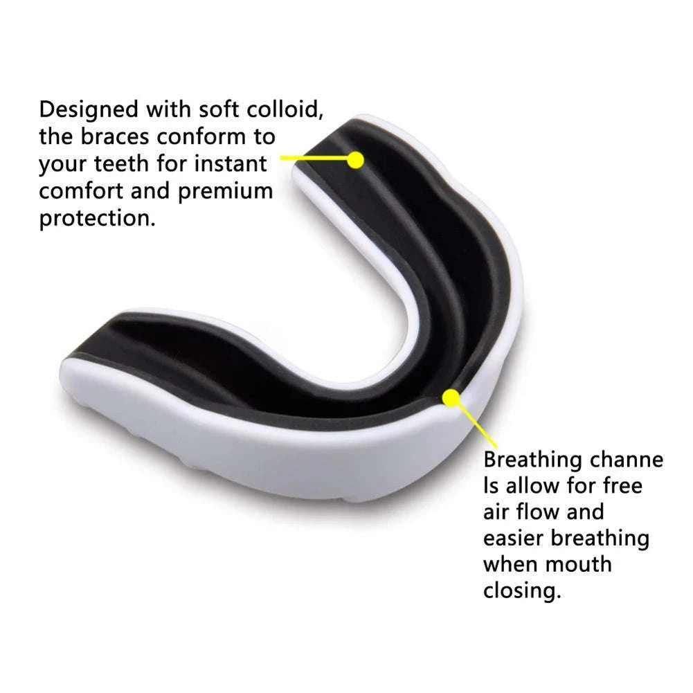 Slim Fit Sports Mouth Guard for Boxing Football Hockey (1–4 Pack)-1X  Black white / China Mainland