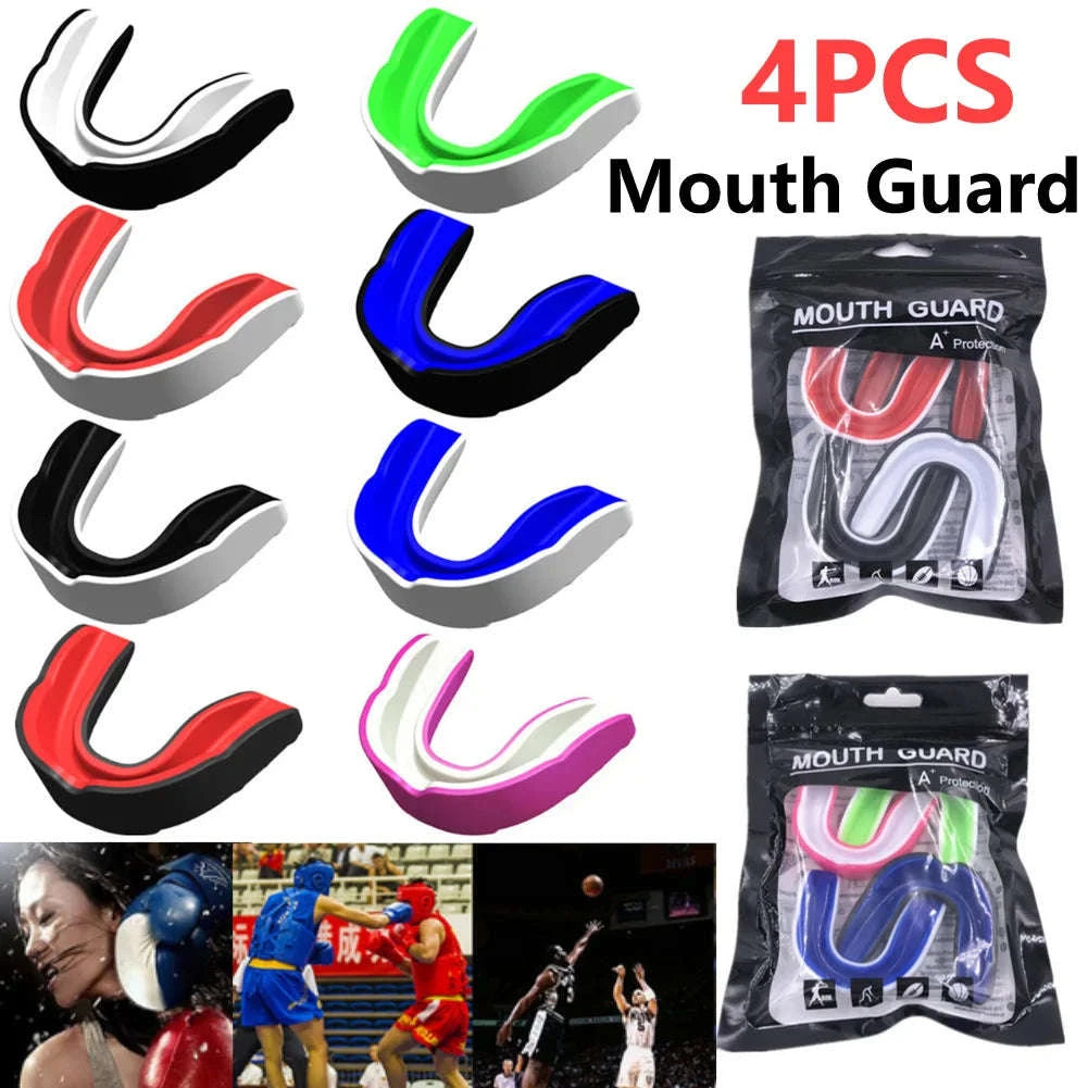 Slim Fit Sports Mouth Guard for Boxing Football Hockey (1–4 Pack)-1X  Black white / China Mainland