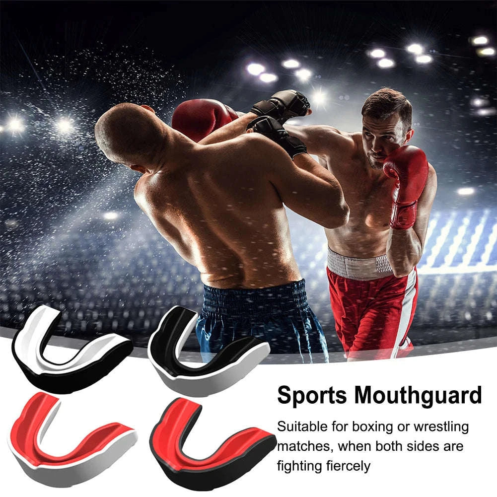 Slim Fit Sports Mouth Guard for Boxing Football Hockey (1–4 Pack)-1X  Black white / China Mainland