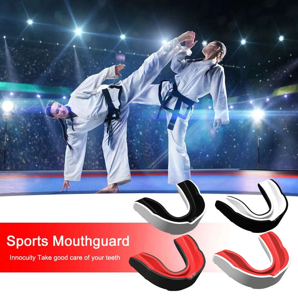 Slim Fit Sports Mouth Guard for Boxing Football Hockey (1–4 Pack)-1X  Black white / China Mainland