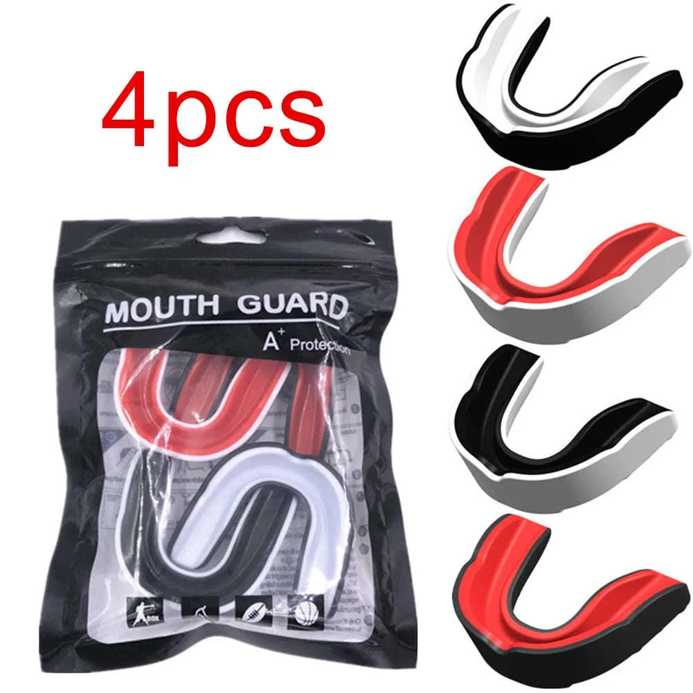 Slim Fit Sports Mouth Guard for Boxing Football Hockey (1–4 Pack)-1X  Black white / China Mainland