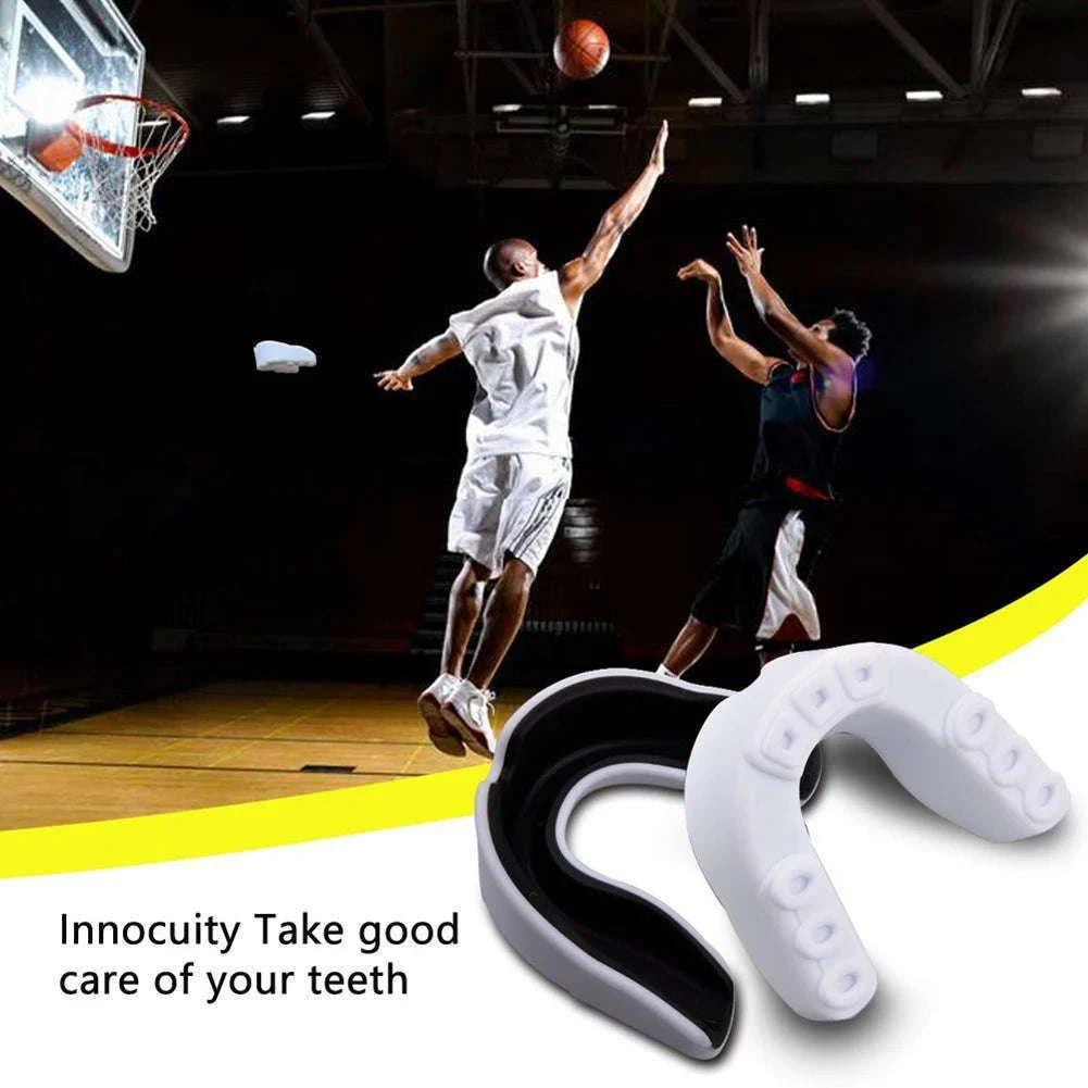 Slim Fit Sports Mouth Guard for Boxing Football Hockey (1–4 Pack)-1X  Black white / China Mainland
