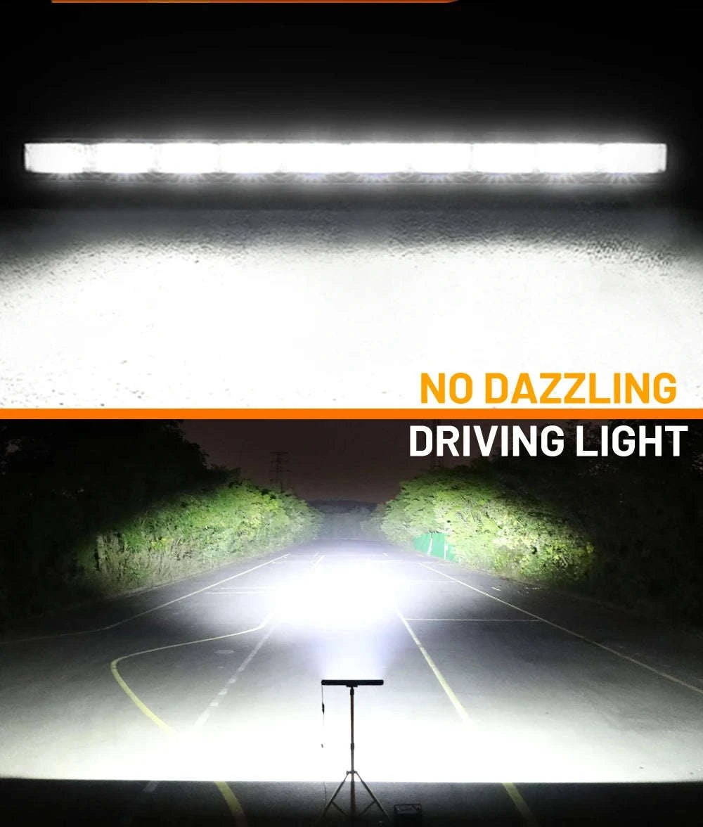 Slim LED Light Bar White & Amber 42 Inch 6500K 3500K DRL 30000LM 12V 24V-32inch / spain